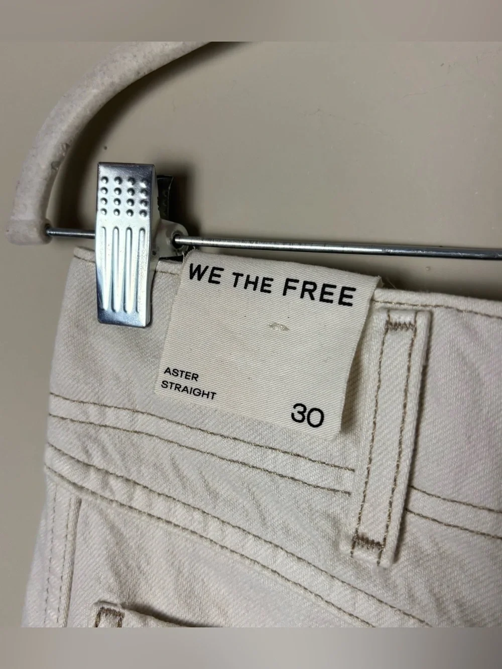 NEW Free People We The Free Aster Straight Leg Jeans size 30 Cream off white